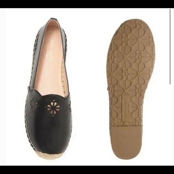New authentic Kate Spade Black Gillian Espadrille Flats - Picture 2 of 2